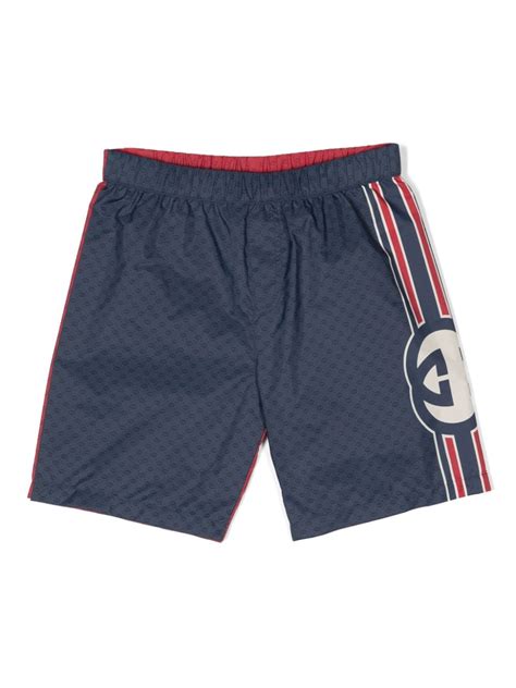 gucci kinder zwembroek|Children's Interlocking G swim shorts in blue .